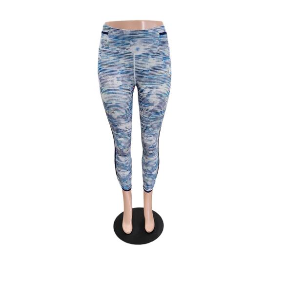Lululemon Real Quick Tight Blurry Belle Multi Hero Blue Size 4 – Luxtreme Crop - Picture 5 of 16